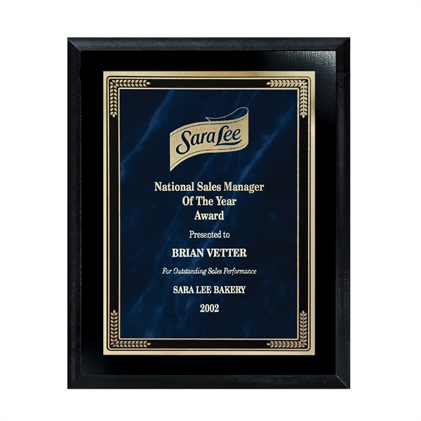 Walnut/Ebony Finish Plaque with Marble Mist