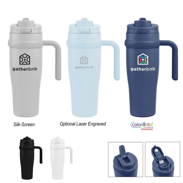 30 Oz. Apex Sip & Chug Recycled Stainless Steel Tumbler