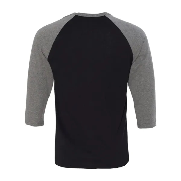 BELLA + CANVAS Unisex Three-Quarter Sleeve Baseball Tee
