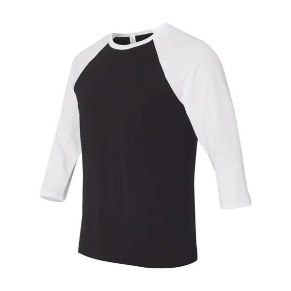 BELLA + CANVAS Unisex Three-Quarter Sleeve Baseball Tee
