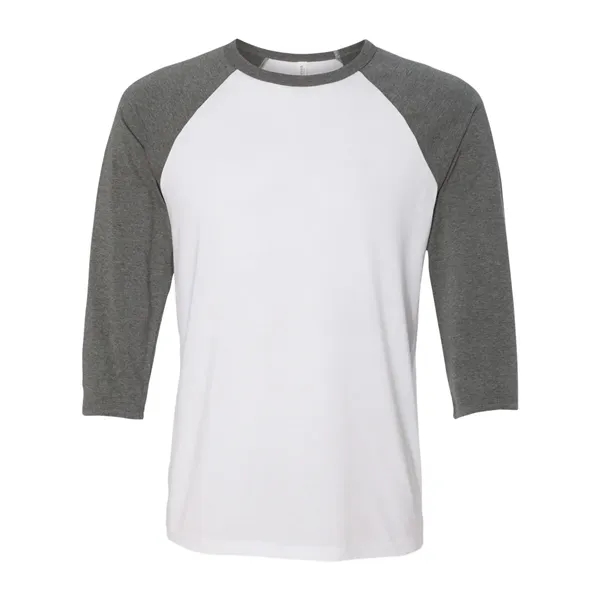 BELLA + CANVAS Unisex Three-Quarter Sleeve Baseball Tee