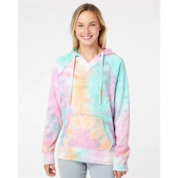 MV Sport Women's Courtney Burnout V-Notch Hooded Sweatshirt