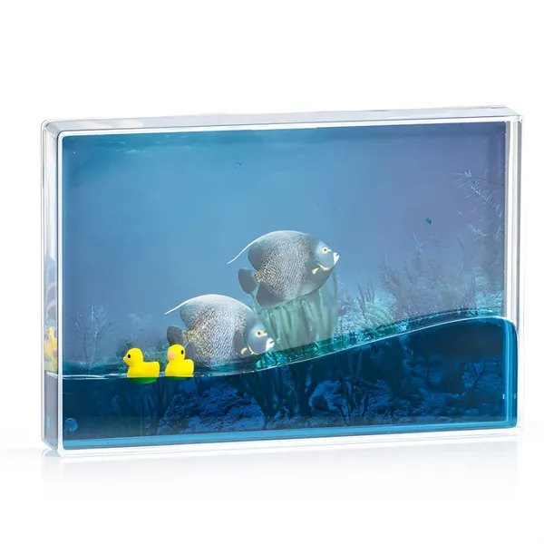 Aqua Picture Frame w/ Blue Liquid