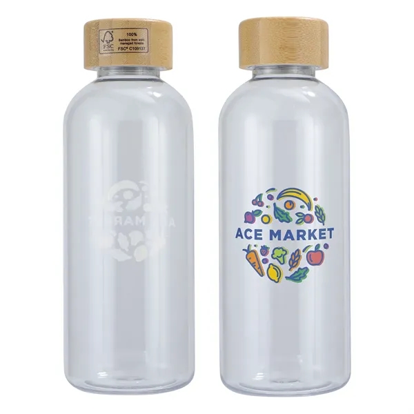 Custom Vida 22 oz RPET Reusable Sports Bottle w/ Bamboo Lid