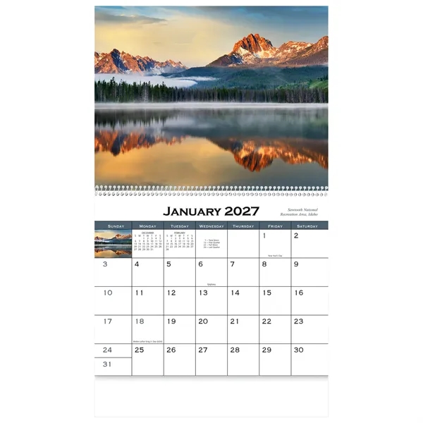 American Scenic Wall Calendar: 2027 Spiral Bound