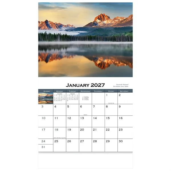 American Scenic Wall Calendar: 2027 Stapled