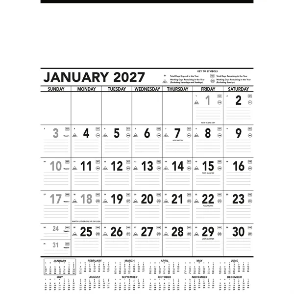 Custom Commercial Contractor Calendar: Black & White 2027