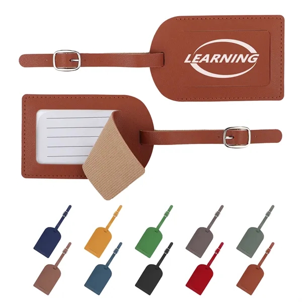 4.3"x2.8" PU Leather Luggage Tags W/ Privacy Cover