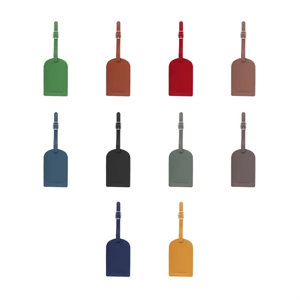 4.3"x2.8" PU Leather Luggage Tags W/ Privacy Cover