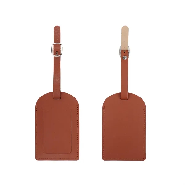 4.3"x2.8" PU Leather Luggage Tags W/ Privacy Cover