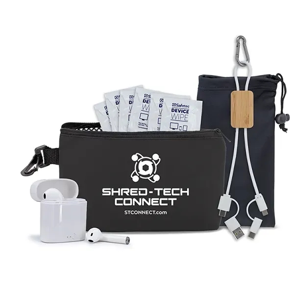 10 pcs Do It All Tech Kit in Black Mesh Zipper Pouch