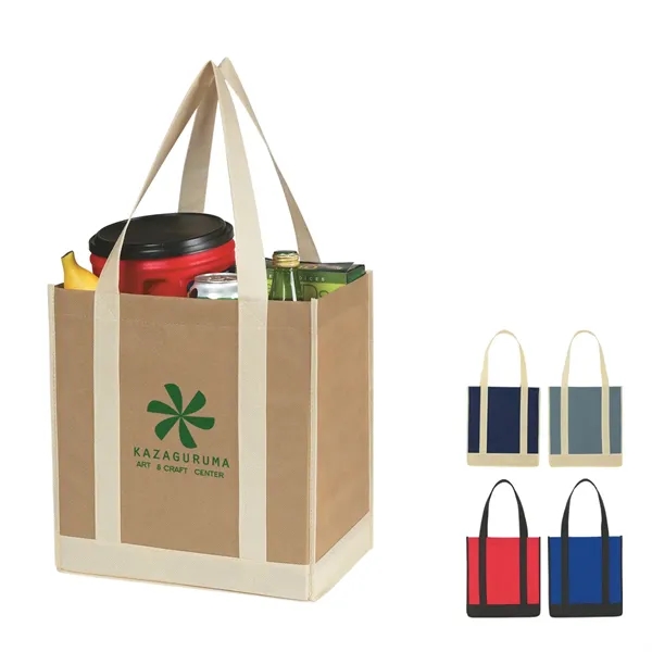 Non-Woven Two-Tone Shopper Tote Bag