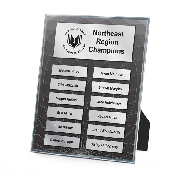 Clear Acrylic Easy Perpetual Plaque-Curved Grid Globe Grapic