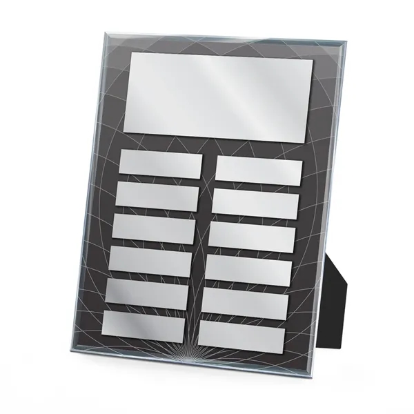 Clear Acrylic Easy Perpetual Plaque-Curved Grid Globe Grapic