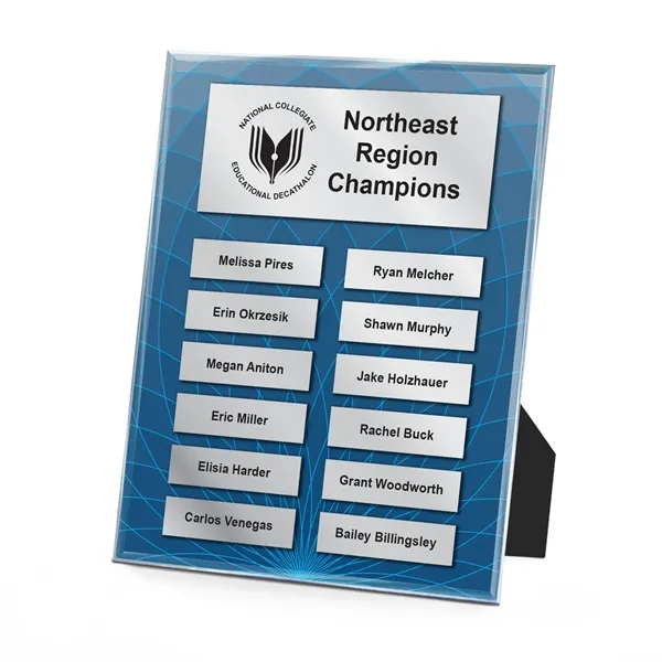Clear Acrylic Easy Perpetual Plaque-Curved Grid Globe Grapic