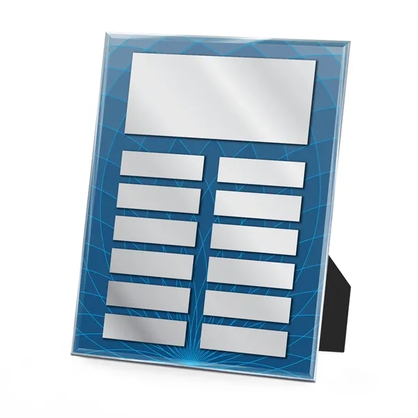 Clear Acrylic Easy Perpetual Plaque-Curved Grid Globe Grapic