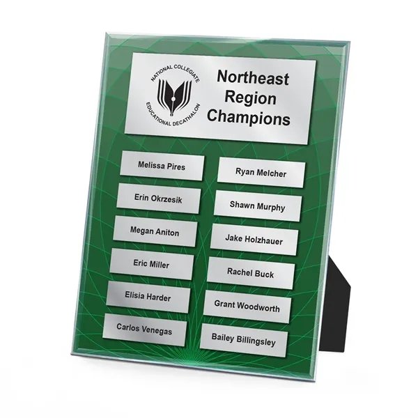 Clear Acrylic Easy Perpetual Plaque-Curved Grid Globe Grapic