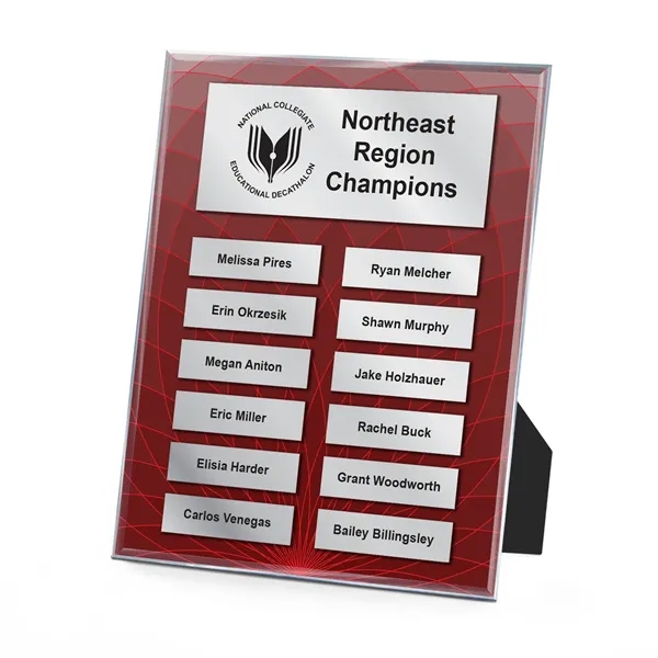 Clear Acrylic Easy Perpetual Plaque-Curved Grid Globe Grapic