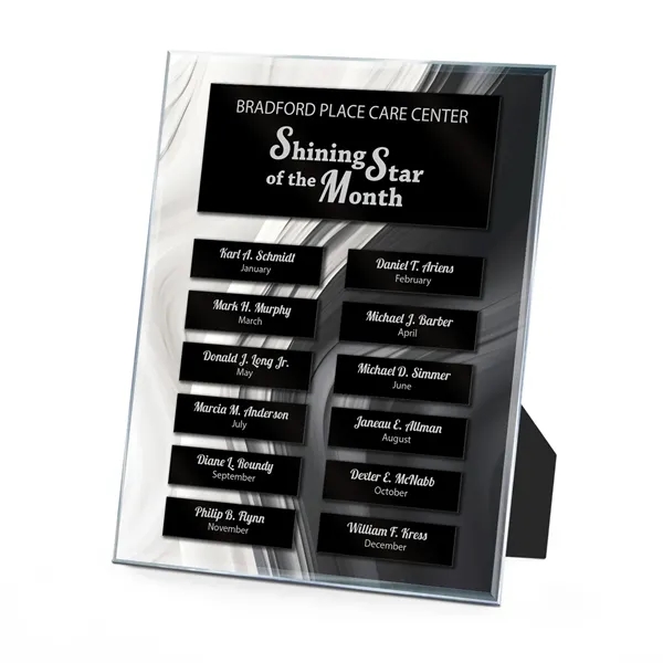 Clear Acrylic Easy Perpetual Plaque - Color Wave Graphic