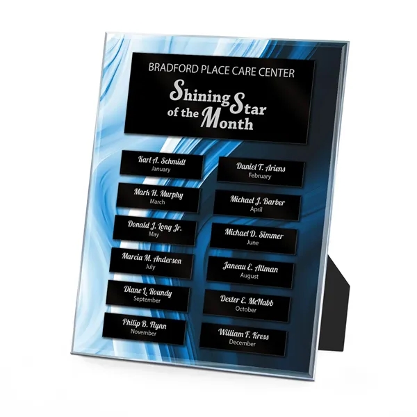 Clear Acrylic Easy Perpetual Plaque - Color Wave Graphic