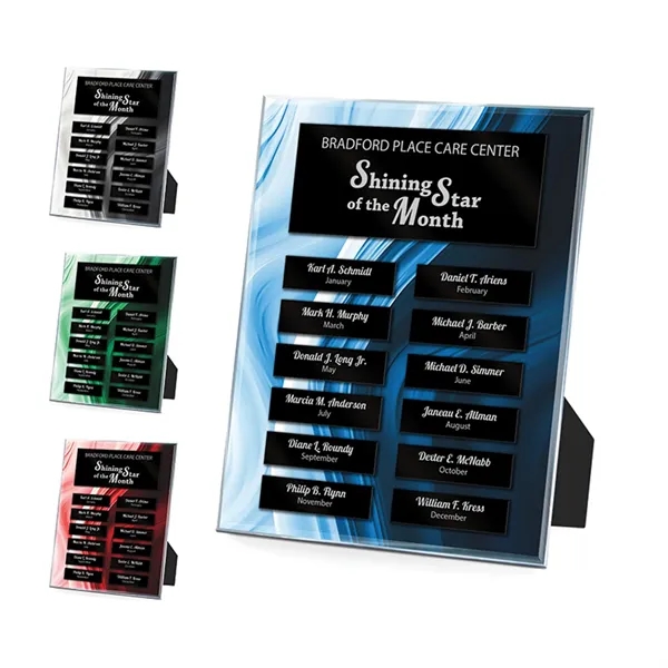 Clear Acrylic Easy Perpetual Plaque - Color Wave Graphic