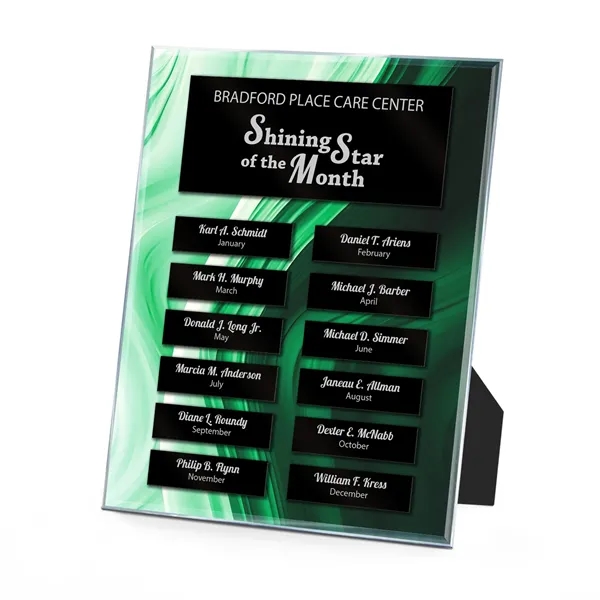 Clear Acrylic Easy Perpetual Plaque - Color Wave Graphic