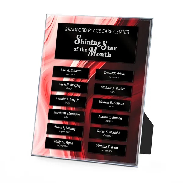 Clear Acrylic Easy Perpetual Plaque - Color Wave Graphic