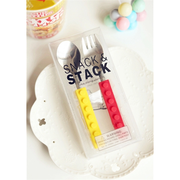 3 Pieces Building Block Lego Design Knife Fork & Spoon - 3 Pieces Building Block Lego Design Knife Fork & Spoon - Image 1 of 2