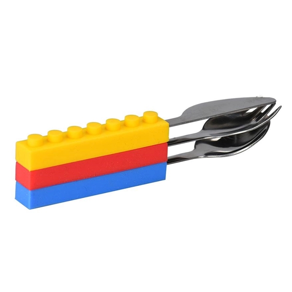 3 Pieces Building Block Lego Design Knife Fork & Spoon - 3 Pieces Building Block Lego Design Knife Fork & Spoon - Image 2 of 2