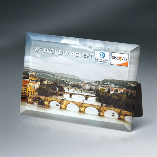 Beveled Custom Digi-Color Glass Plaque with Easel/Hanger