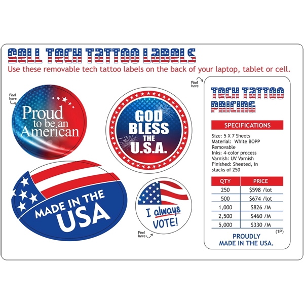 Election sticker sheet (removable Tech Tattoos) - Election sticker sheet (removable Tech Tattoos) - Image 0 of 2