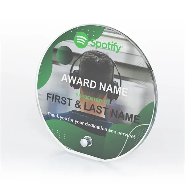 Circle Acrylic Award with Pin Stand