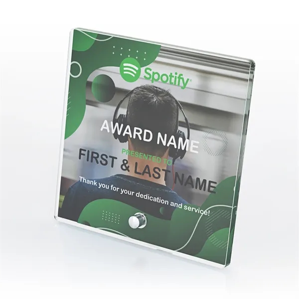 Square Acrylic Award with Pin Stand