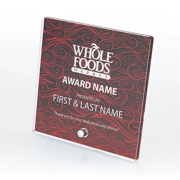 Square Acrylic Award with Pin Stand