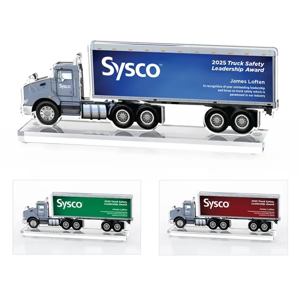 Acrylic Flatbed Truck Award on Base