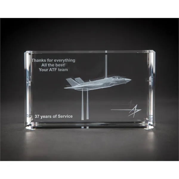 Custom Beveled Rectangle Crystal Award