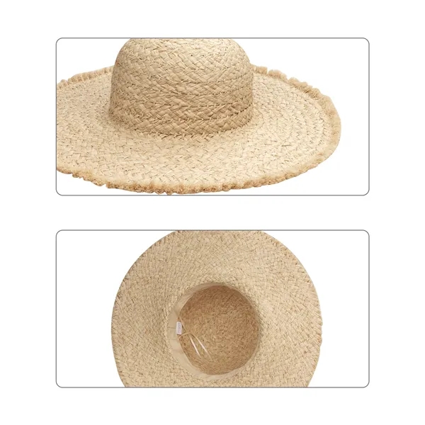 Natural Raffia Wide Brim Straw Sun Hat