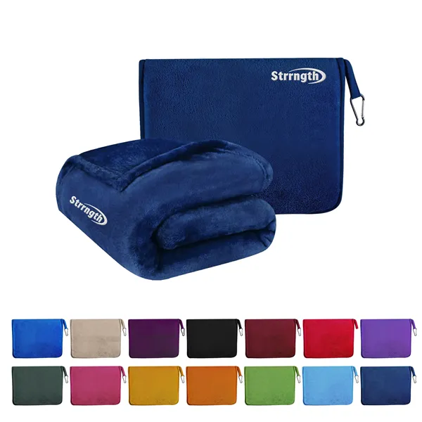 2 in 1 Soft Flannel Travel Blanket and Pillow 40"x60"