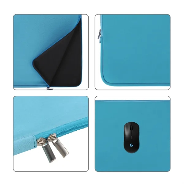 15" Slim Neoprene Laptop Sleeve W/ Zipper Closure