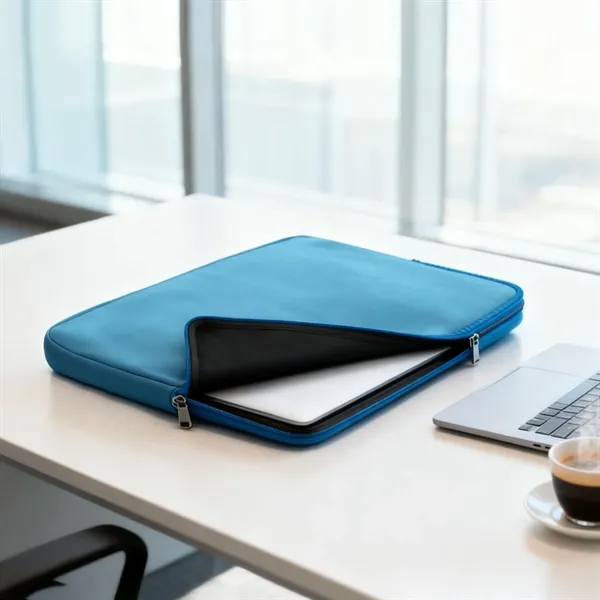 15" Slim Neoprene Laptop Sleeve W/ Zipper Closure