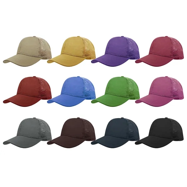 6 Panel Quick Dry Trucker Hat Mesh Back Baseball Cap
