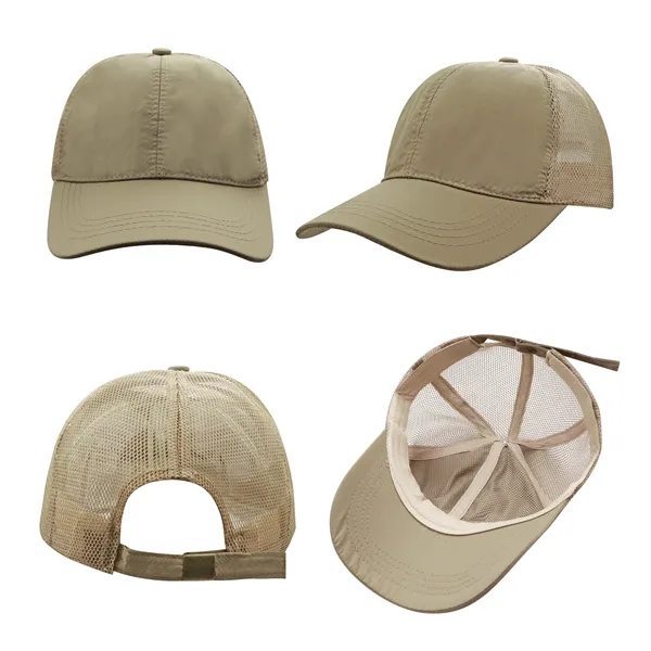 6 Panel Quick Dry Trucker Hat Mesh Back Baseball Cap