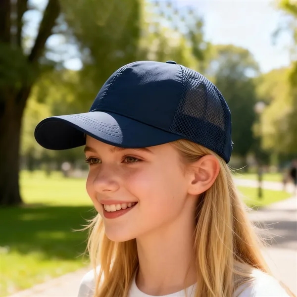 6 Panel Quick Dry Trucker Hat Mesh Back Baseball Cap
