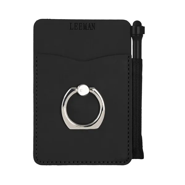 Leeman Tuscany Card Holder With Metal Ring Phone Stand An...