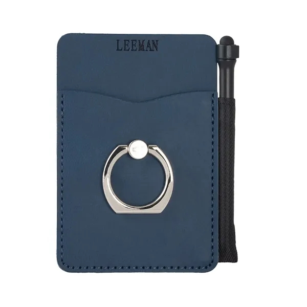 Leeman Tuscany Card Holder With Metal Ring Phone Stand An...