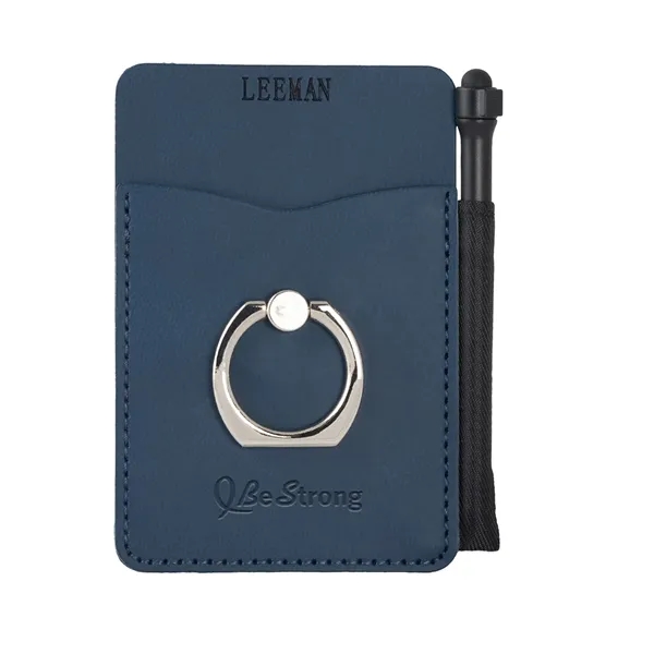 Leeman Tuscany Card Holder With Metal Ring Phone Stand An...