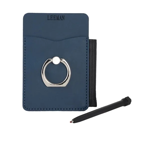 Leeman Tuscany Card Holder With Metal Ring Phone Stand An...