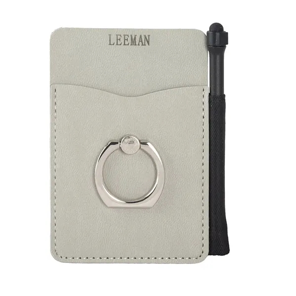 Leeman Tuscany Card Holder With Metal Ring Phone Stand An...