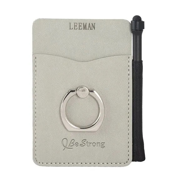 Leeman Tuscany Card Holder With Metal Ring Phone Stand An...