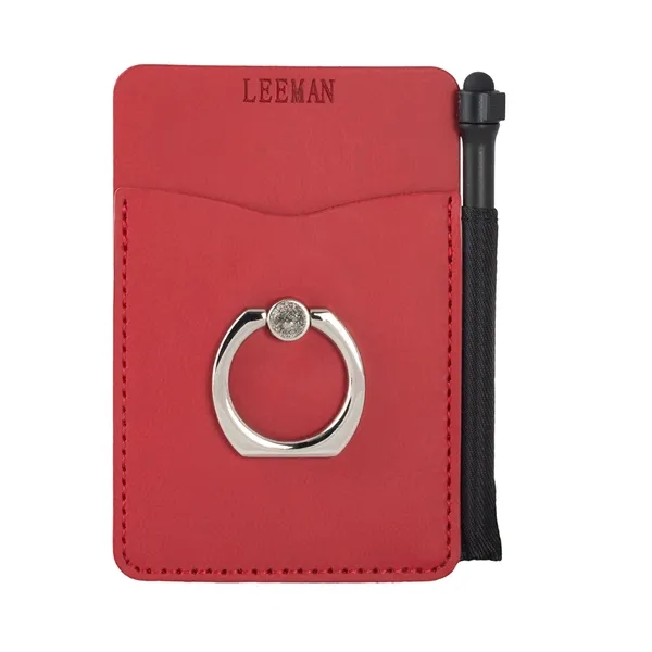 Leeman Tuscany Card Holder With Metal Ring Phone Stand An...